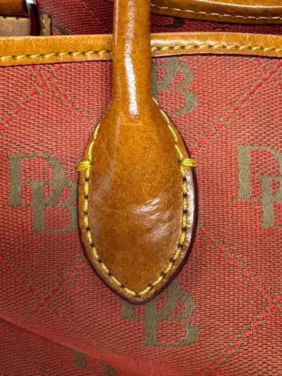 Dooney & Bourke Red Satchel with Brown Leather Trim - Picture 8 of 11